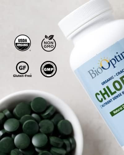 BioOptimal Organic Chlorella Tablets - 120 Tablets | Organic, Non-GMO