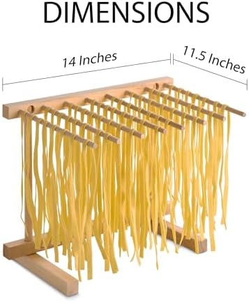 Fante's Collapsible Pasta Drying Rack, for Drying Spaghetti Fettuccine Angel Hair Linguini and Long Homemade Noodles