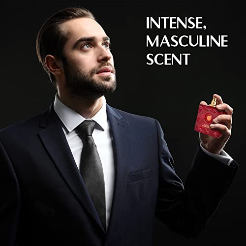 Verse Adonis Red for Men - 100ml Eau De Parfum Spray - Fruity Warm & Floral Fragrance Smell Fresh All Day Long Lasting Includes NovoGlow Carrying