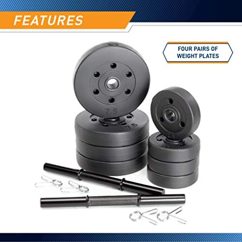 Marcy 40 lbs Adjustable Dumbbell Set with Collars for Home Gym Bodybuilding, Weight Training, Strength Training