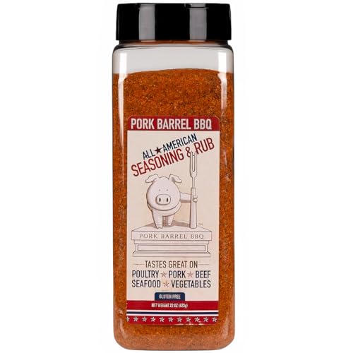Pork Barrel BBQ All-Purpose BBQ Seasoning & Rub | Sugar-Free, Gluten-Free, MSG-Free | All American BBQ Seasoning for Chicken, Beef & Pork – 22oz Jar