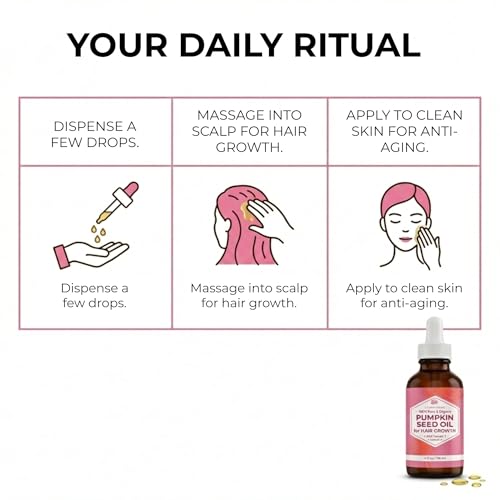 Leven Rose Pumpkin Seed Oil for Hair Growth 2 oz, 100% Pure Pumpkin Seeds Oil for Skin and Nails - Natural Pumpkin Seed Extract for Moisturizing Scalp, Dry and Rough Skin