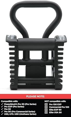 PowerBlock Pro Series Kettlebell Handle, Black | Converts Pro Series dumbbells into a kettlebell for home or commercial use