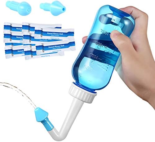 Carllg Neti Pot - Nasal Irrigation Wash Bottle, Sinus Rinse Salt Packets