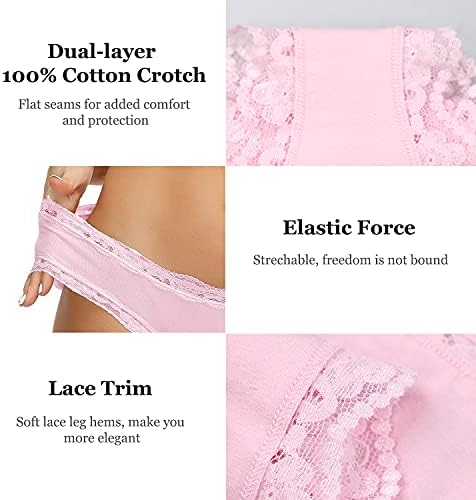 Women’s Underwear Soft Breathable Cotton Brief Ladies Panties 5-Pack
