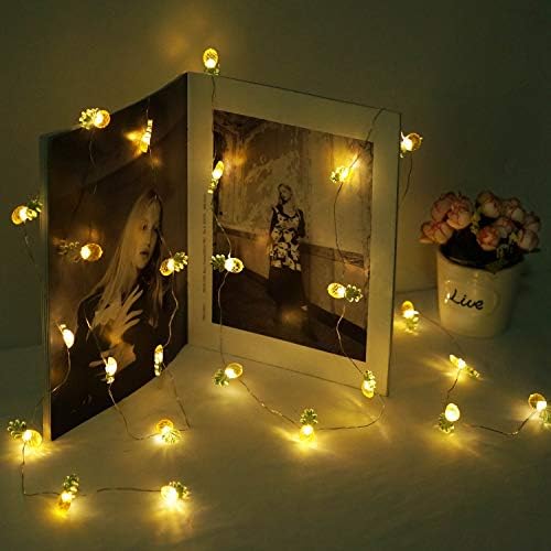 40 LED Pineapple String Lights, 8 Modes Pineapple Fairy Lights Battery Operated Without Remote Control for Wedding, Party, Festival, Indoor, Outdoor