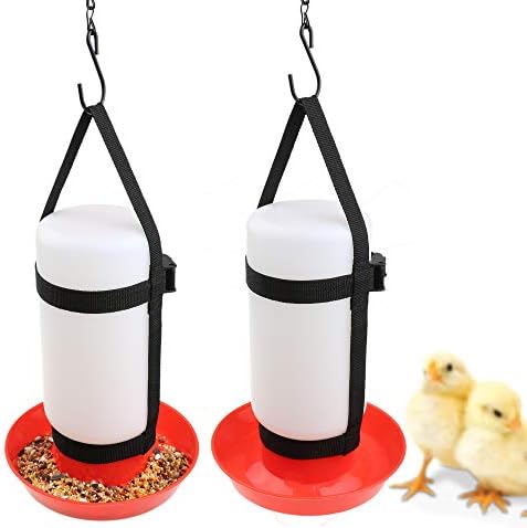1 Pair Chicken Hanging Straps for Chicken Waterer Feeder Harness Chick Brooder Coop Cage Does NOT Include Bottle Or Base
