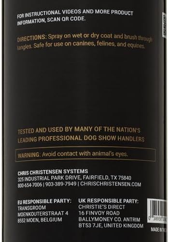 Crown Royale Ultimate Detangling Pet Spray Ready-to-Use, Removes Tangles, Prevents Stains, Repels Dirt, Made in USA, 16 oz