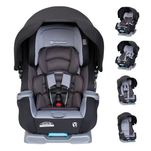 Baby Trend Cover Me™ 4-in-1 Convertible Car Seat, Vespa – Built-in Canopy, 4-Stage Growth System, Plush Comfort Padding, Multi-Position Recline