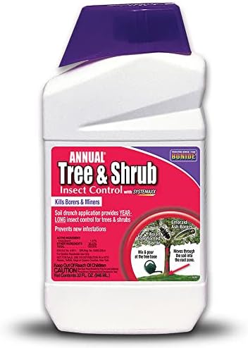 Bonide Annual Tree & Shrub Insect Control with Systemaxx | 32 oz Concentrate, Year Long Protection, Bug Killer
