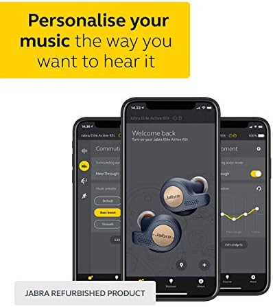 Jabra Elite Active 65t Alexa Enabled True Wireless Sports Earbuds with Charging Case – Titanium Black (Renewed)
