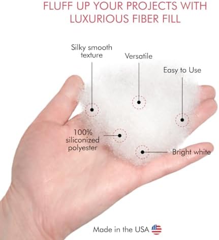 Fairfield Silky Poly-Fil, Premium Polyester Fiber Fill, Soft Pillow Stuffing for Peaceful Sleep, Stuffing for Stuffed Animals and Toys, 24-Ounce Bag