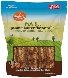 Canine Naturals Rawhide Free Chicken Recipe Dog Chews, Mini Rolls, 6 Count