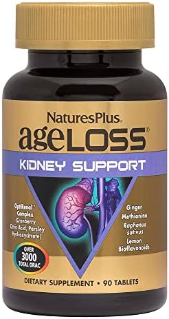 NaturesPlus AgeLoss Kidney Support - 90 Tablets - with Vitamin D3 & Magnesium - Vegetarian, Gluten Free - 30 Servings