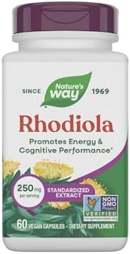 Nature's Way Rhodiola - 250mg per Serving - Rhodiola Capsules for Cognitive Performance & Energy Support* - Adaptogenic Herb* - Non-GMO Project