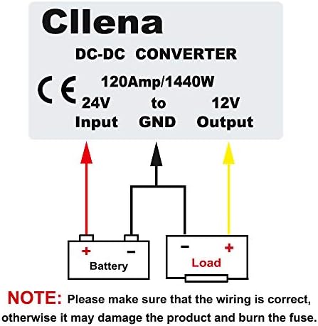 DC 24V to 12V 40A 480W Buck Transformer Waterproof Step-Down Voltage Converter Regulator