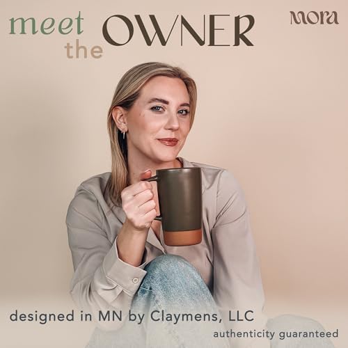 Mora Ceramics Large Tea Mug with Loose Leaf Infuser and Ceramic Lid, 18 oz, Portable, Microwave and Dishwasher Safe