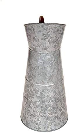 Deco 79 Metal Galvanized Watering Jug, 10 by 16-Inch,Gray
