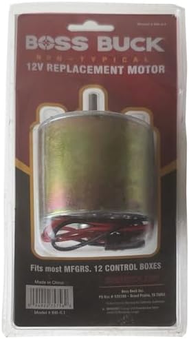 Boss Buck Large Heavy-Duty Motor 12V - Versatile Hunting Game Feeder Feed Dispension Device with S-Plug Connector for Automatic Feeding Kit