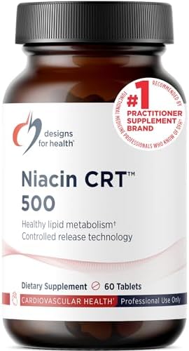 Designs for Health Niacin 500mg - Niacin CRT Vitamin B3 (Nicotinic Acid), Controlled Slow Release Tablets to Help Minimize Flush - Non-GMO
