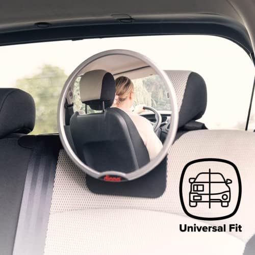 Diono Easy View Pack of 2 Baby Car Mirrors, Safety Car Seat Mirror for Rear Facing Infant, Fully Adjustable with 360 Rotation, Wide Crystal Clear View