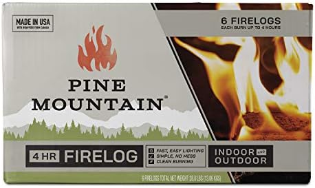 Pine Mountain Traditional 2-Hour Firelogs, Long Burning Fire Log 6 Pack