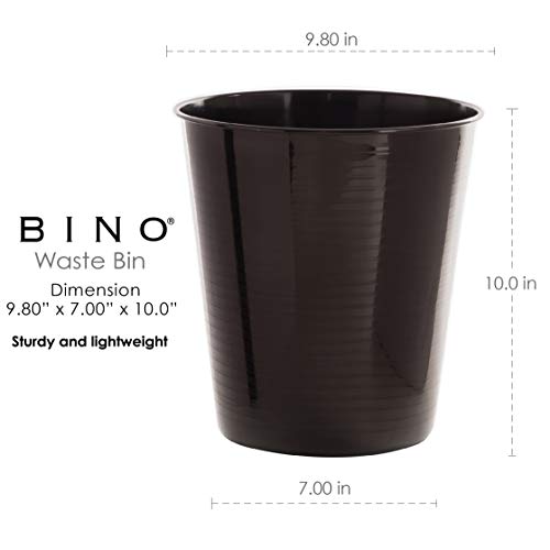 BINO Metal Waste Basket for Home, Office, Bathroom, Dorm, Kitchen and More | Trash Can Bin for Bedroom | Desk Trash Can | Home Essentials