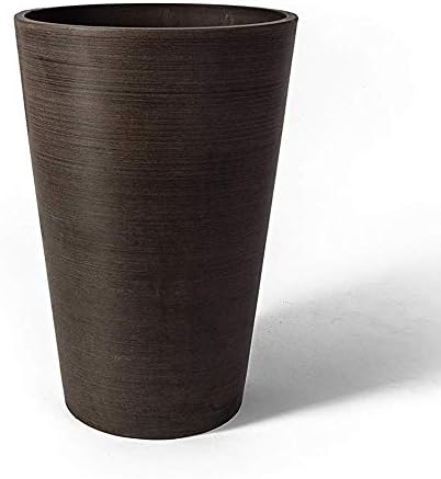 Algreen Valencia Round Planter Pot, 12.25 by 18-Inch, Textured Brown | Round Shape, Indoor Use, UV And Weather Resistant, Drainage Hole With Removable Plug, Lightweight 5.51 lb
