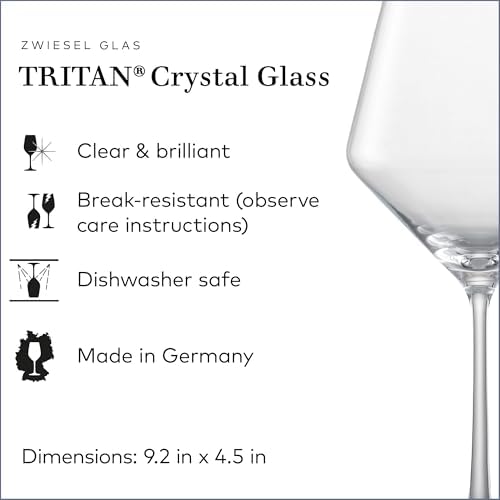 ZWIESEL GLAS Pure Burgundy Red Wine Glass (Set of 2), Burgundy Glasses for Red Wine, Dishwasher-Safe Tritan Crystal Glasses