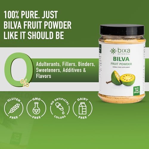bixa BOTANICAL Bilva Fruit Powder, Aegle Marmelos, 200 Grams, 7 OZ | Gentle Digestive Support & Gut Cleanse, Ayurvedic Herbal Supplement, Gluten Free