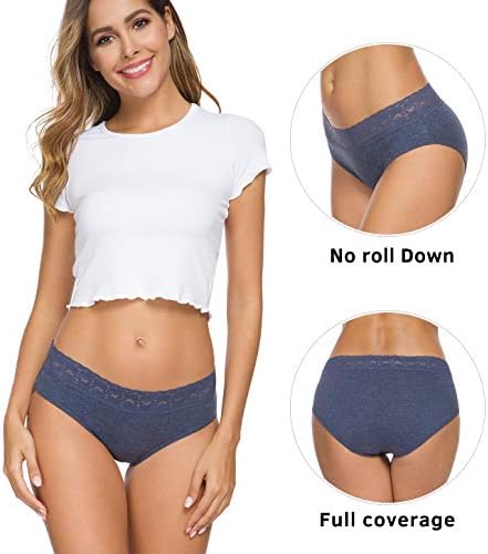 Hipster Panties for Women Underwear Lace Bikini Hip-huggers Panties 5 Pack