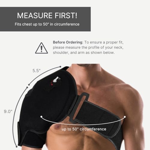 NatraCure Hot or Cold Therapy Shoulder Ice Pack Wrap, Brace for Pain Relief - (Heating Pad for Rotator Cuff Injuries, Surgery, Gym, Baseball, Pitching) - 6032