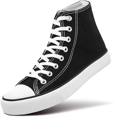 Womens Canvas Sneakers High Top Lace ups Casual Walking Shoes