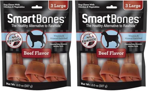 SmartBones Large Chews, Treat Your Dog to a Rawhide-Free Chew Made with Real Meat and Vegetables | With With Real Chicken, Easy To Digest Chew, Vitamin & Mineral Enriched, Helps Maintain Healthy Teeth, For Large Dogs