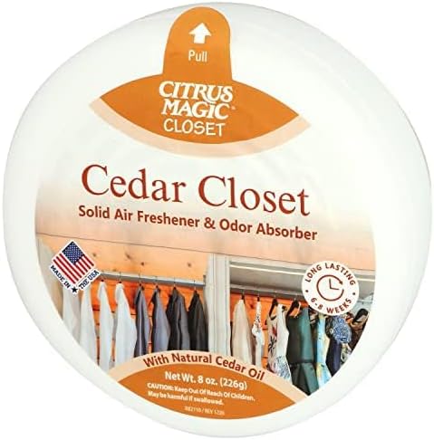 Citrus Magic Closet Solid Air Freshener, Cedar, 8 Ounce