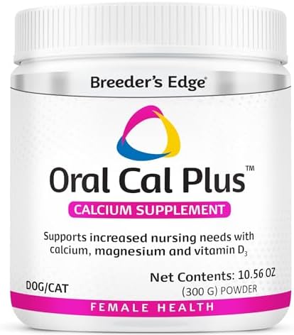 Breeder's Edge Oral Cal Plus Gel, Whelping and Queening Calcium Supplement Gel for Dogs and Cats Delivers 3 Calcium Sources in Labor to Support Strong and Normal Contractions, 30ml Paste