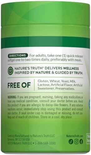 Nature's Truth Lutein and Zeaxanthin | 20 mg | 39 Softgels | with Bilberry | Non-GMO & Gluten Free Supplement