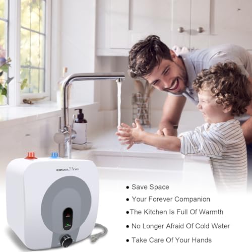 110V-120V 1440-1500W Small Under Sink Tank 2.5 Gallon Water Heater Hot Storage, Mini Instant Electric RV TR Trailer Kitchen Compact