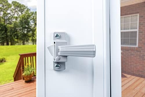 Wright Products - Tie Down Push Button Door Latch for Screen and Storm Doors, Aluminum Grey