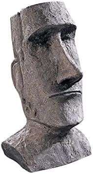 Design Toscano Easter Island Ahu Akivi Moai Monolith Garden Statue, Extra Large, 32 Inch, Cast Stone Resin, Grey Stone