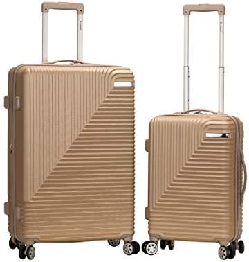 Rockland Star Trail Hardside 2 Piece Expandable Spinner Wheel Luggage Set, (20"/24"/28"), Champagne