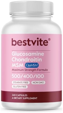 BESTVITE Glucosamine Chondroitin MSM 500/400/100 per Capsule (240 Caps)