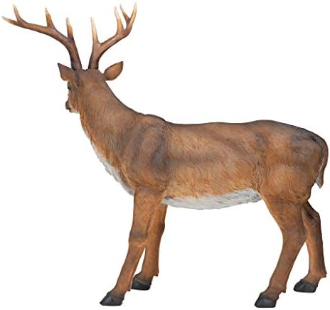 Design Toscano Big Rack Deer Buck Indoor/Outdoor Garden Decoy Animal Statue, 28 Inch Long, 24 Inch Tall, Cast Stone Resin, Brown Finish