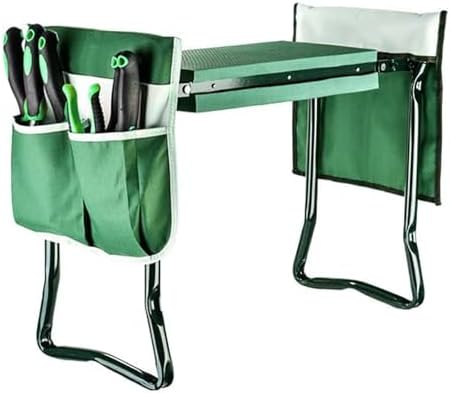 BESTHLS Garden Kneeler and Seat - Heavy Duty Folding Stool with Thick Pad, Tool Pouch, 330 lbs Capacity - Knee & Back Support, Perfect for Seniors, Women, Men