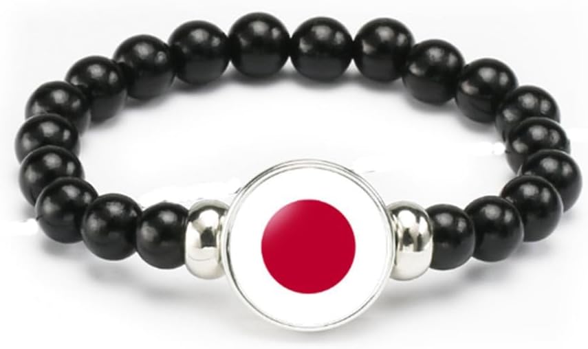vmcoatdu National Flag Bracelet Elastic Rope Beaded Bracelet Support Your Country Travel Souvenir Gifts for Men Women