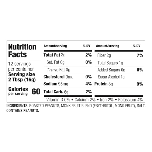 PBfit No Sugar Added Peanut Butter Powder 13 Oz, 8g Protein