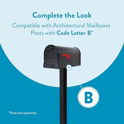 Architectural Mailboxes Arlington Post Mount Mailbox, Black, Large | Galvanized steel build for outside with weather-resistant build and rust-resistant powder-coat finish. USPS approved.
