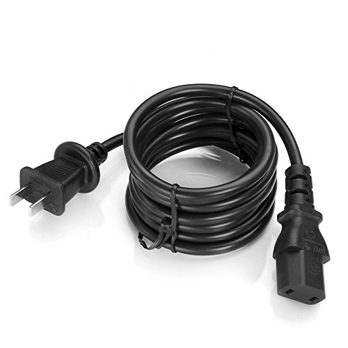 TNP 2 Prong AC Power Cord for Xbox 360 E, Slim, PS4 Pro, 10 ft, Black | Replacement Cable for Xbox One Original, Xbox 360 Pro, Elite, Arcade, Jasper and Falcon; Check Connector Before Purchase