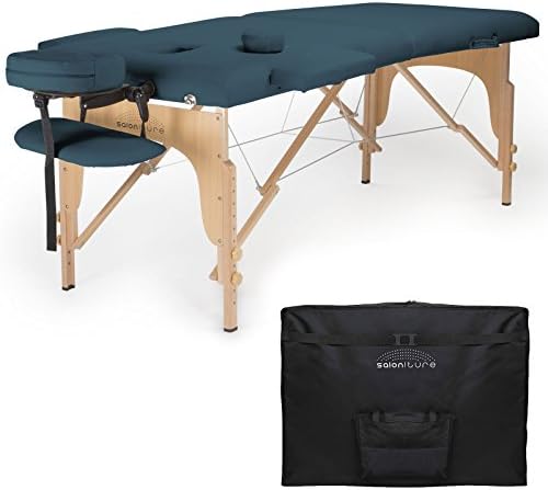 Saloniture Professional Portable Folding Massage Table with Carrying Case - Black