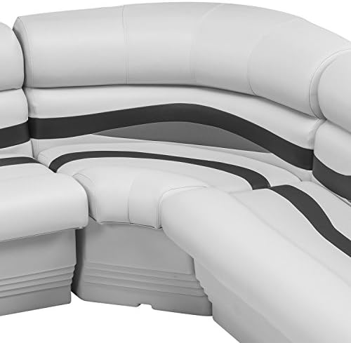 Wise BM11002-989 Premier Series Pontoon 32" Bow Radius Corner Seat Cushion Set, Platinum/Wineberry/Manatee